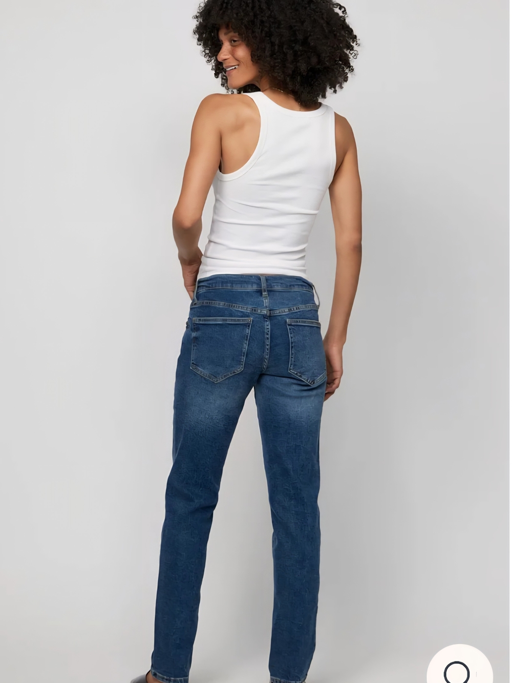 Oliver Logan Low Rise Chester Button Fly Jeans in Dark Aged Vintage Blue - Picture 2 of 10
